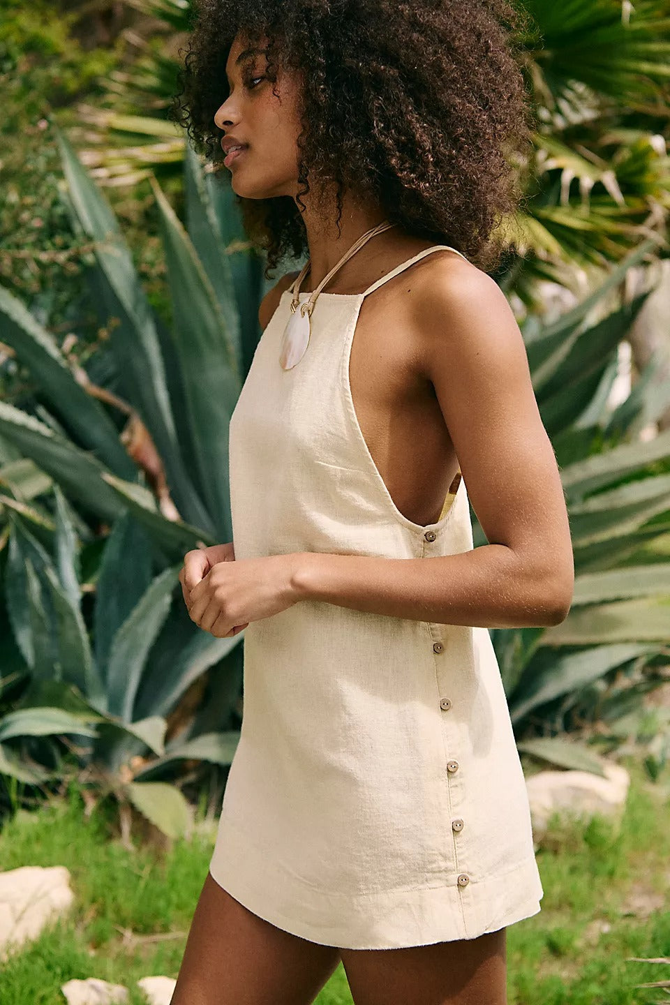 free people linen mini dress So Far Summer Stretch Linen Mini Dress by free-est at Free People in Pink, Size: XS