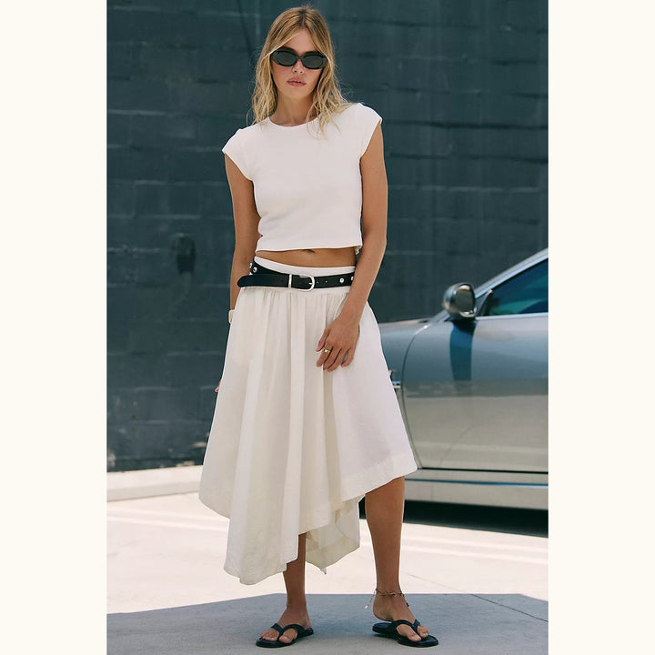 Free People Free-Est Annette Baby Tee Midi Skirt