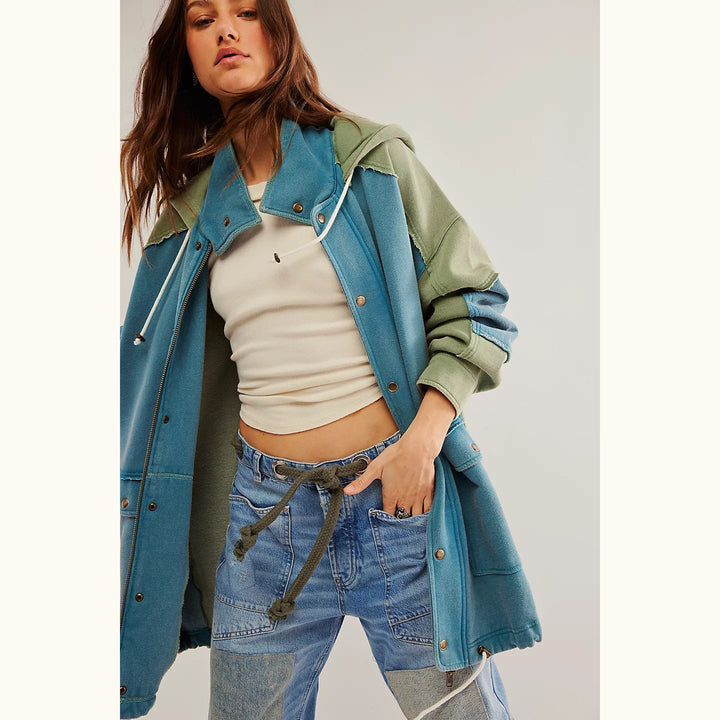 Free People Radio Cardi Hoodie Jacket Top