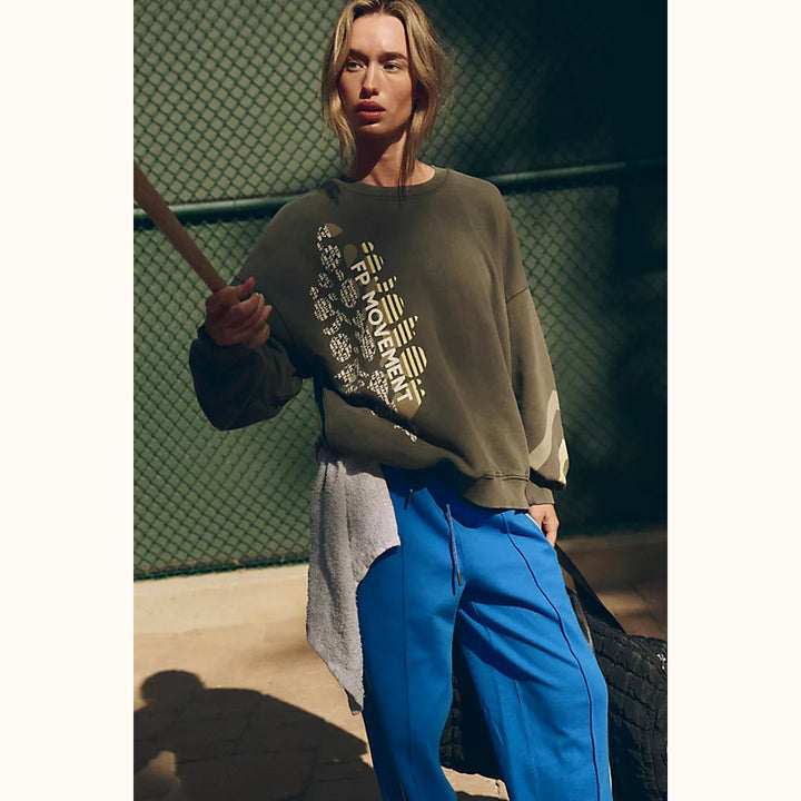 Free People FP Movement All Star Buti Logo Pullover Sweatshirt Top