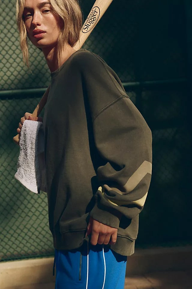 Free People FP Movement All Star Buti Logo Pullover Sweatshirt Top