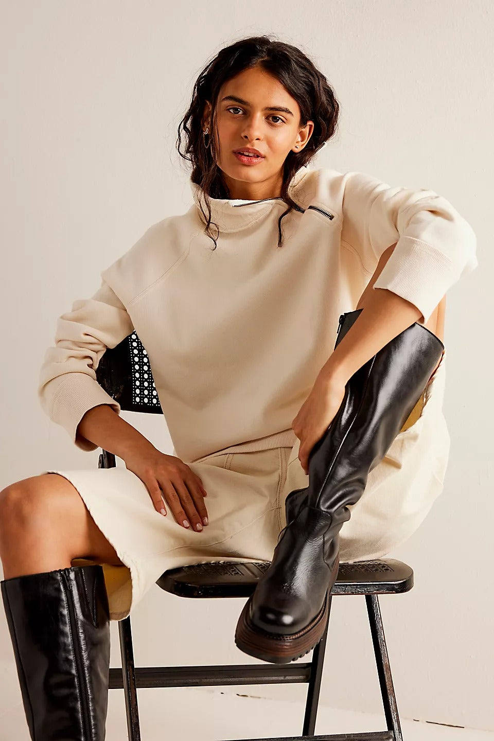 Free People We The Free Just A Game Half-Zip Sweatshirt Top