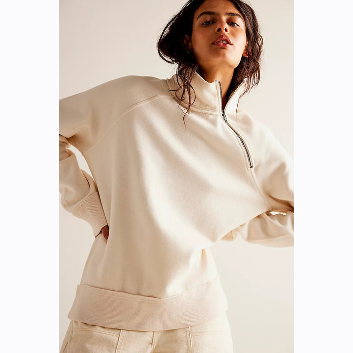 Free People We The Free Just A Game Half-Zip Sweatshirt Top