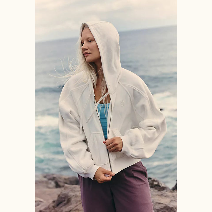 Free People FP Movement Side Line Zip Hoodie jacket Top