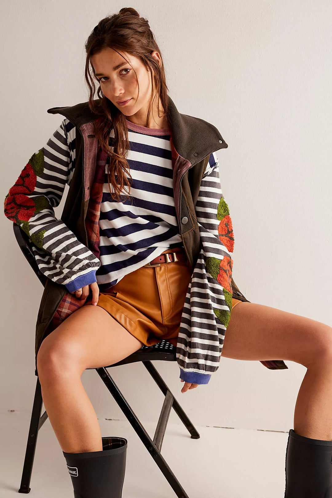 Free People We The Free Rose Stem Tee Tunic Top