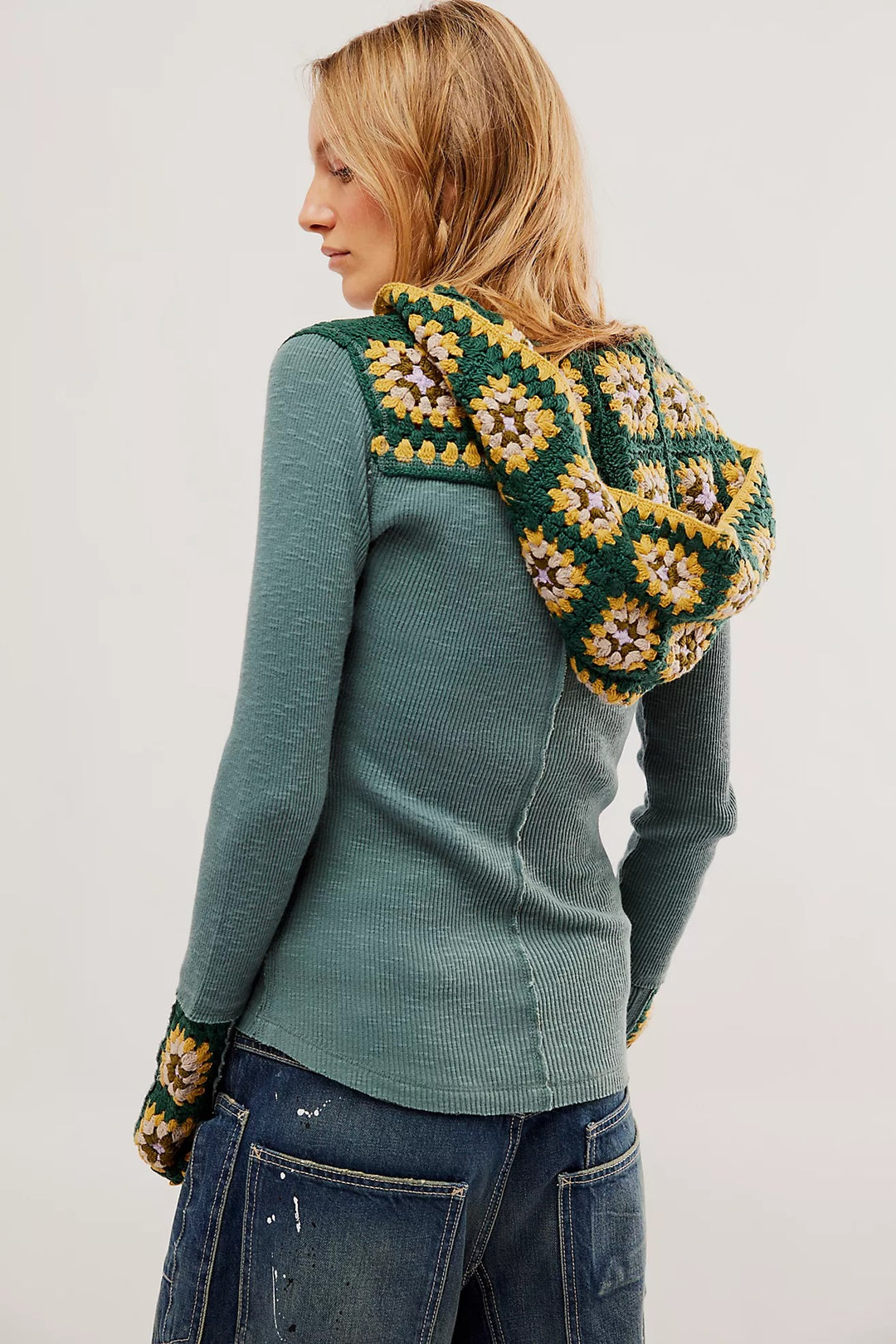 Free People Roswell Cuff Blouse Top