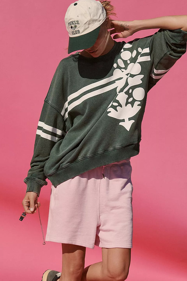 Free People FP Movement All Star Buti Logo Pullover Sweatshirt Top