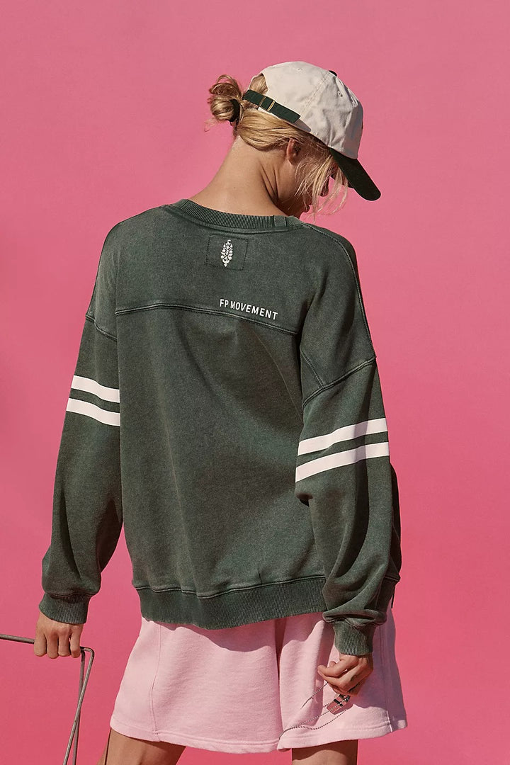 Free People FP Movement All Star Buti Logo Pullover Sweatshirt Top