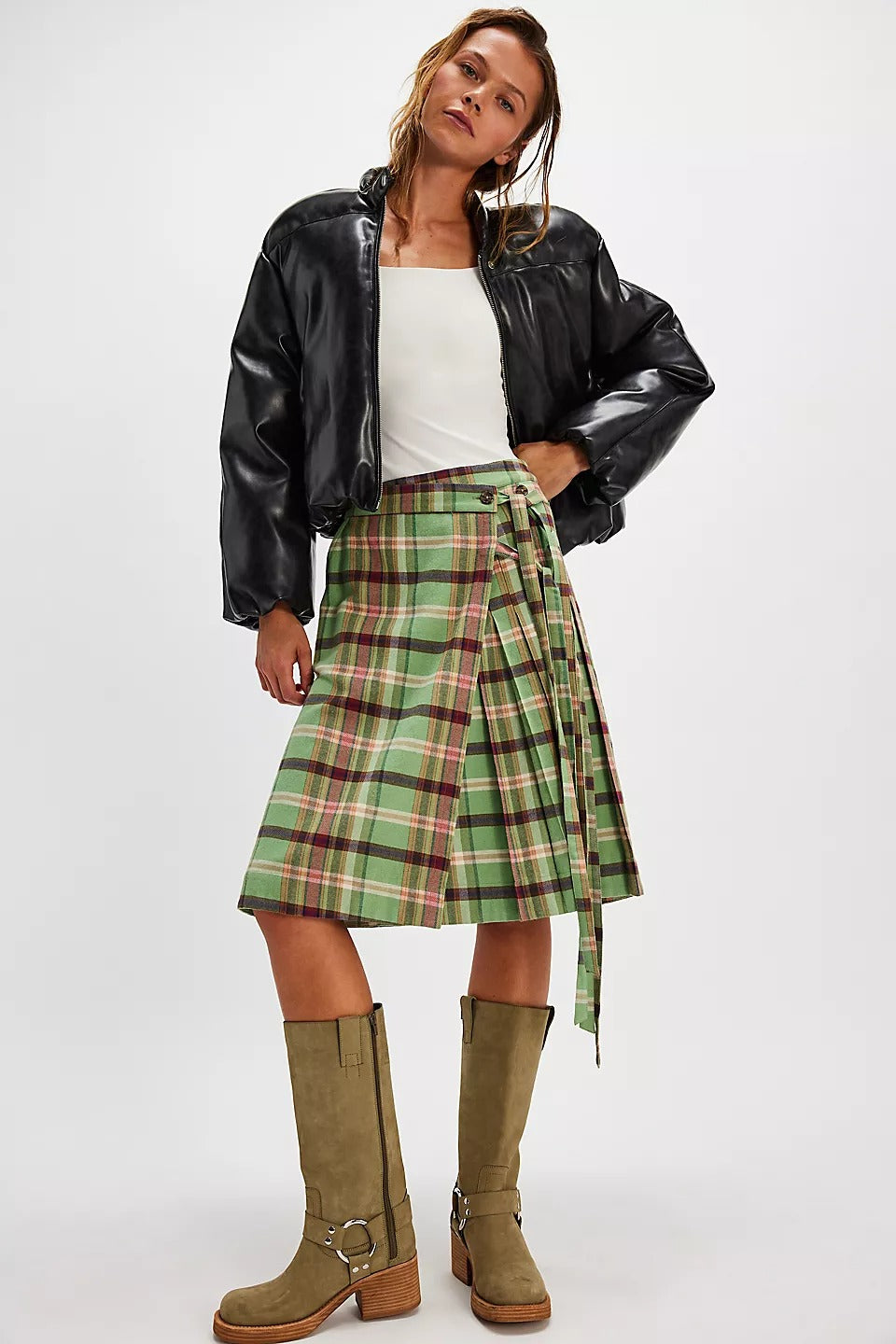 Damson Madder Kat Kilt Wrap Mini Skirt
