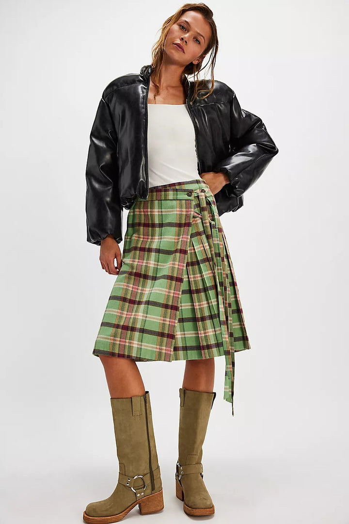 Damson Madder Kat Kilt Wrap Mini Skirt
