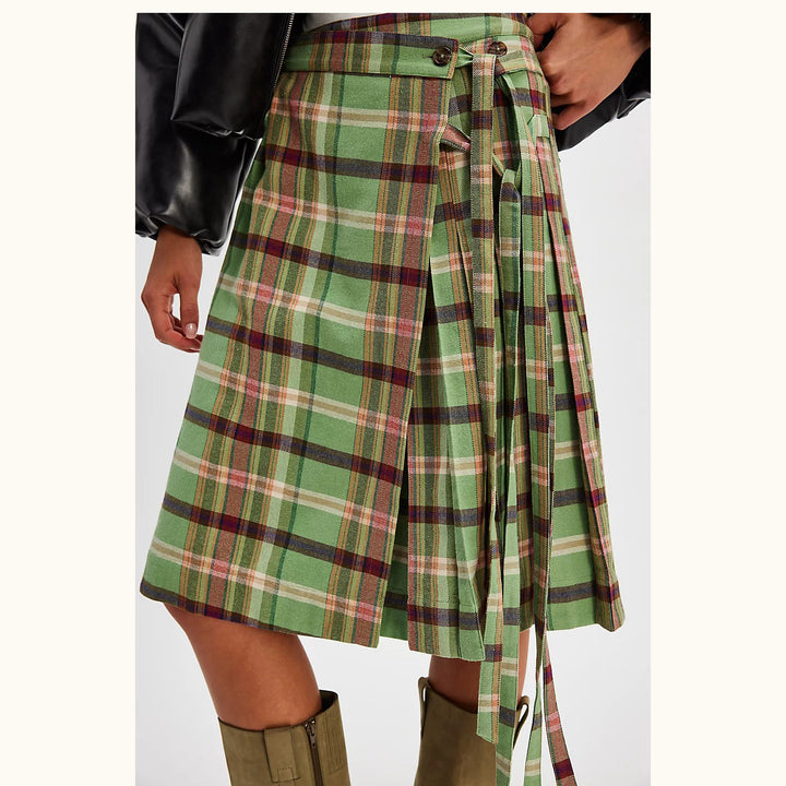 Damson Madder Kat Kilt Wrap Mini Skirt