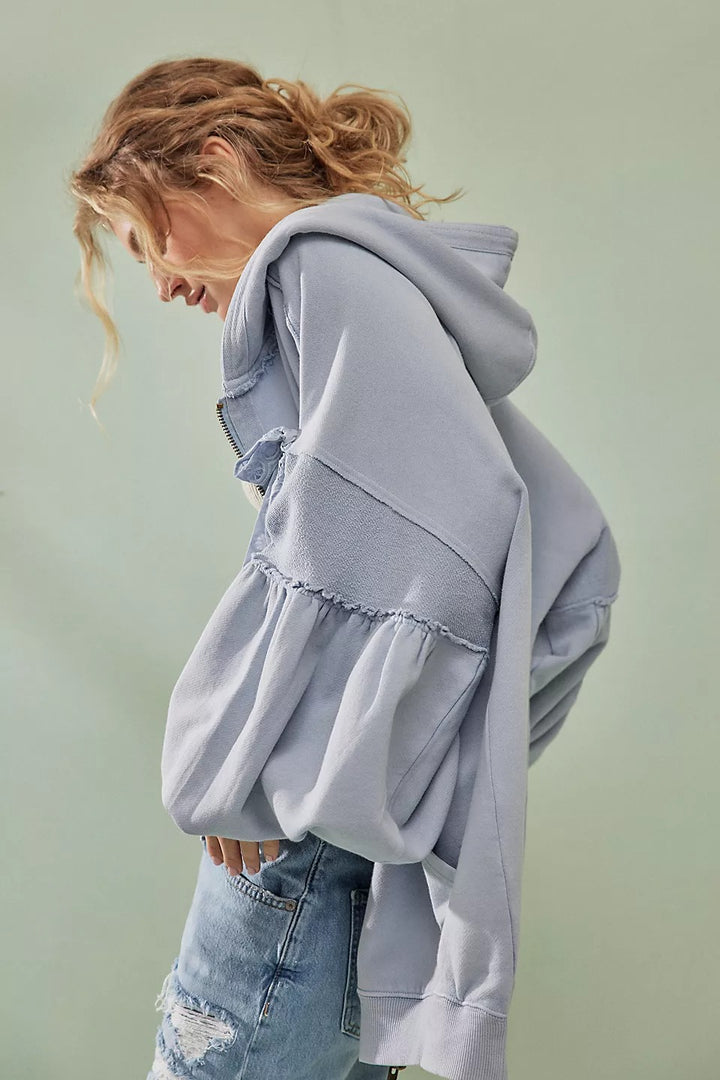 Free People Bow Girl Sweatshirt Hoodie Jacket Top