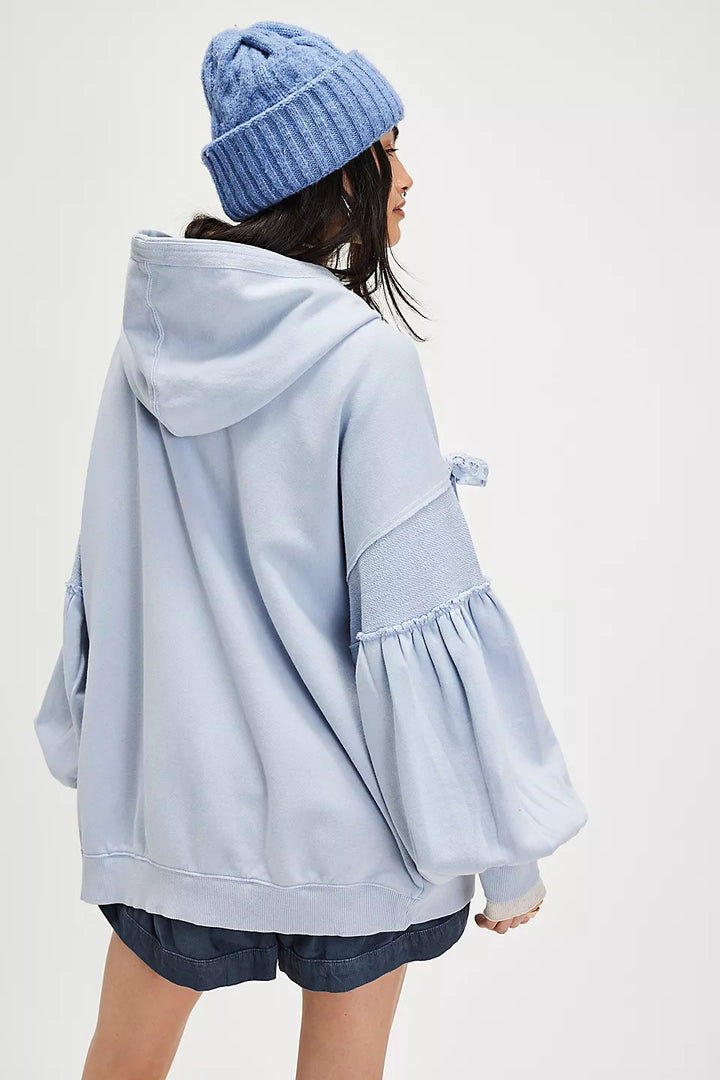 Free People Bow Girl Sweatshirt Hoodie Jacket Top