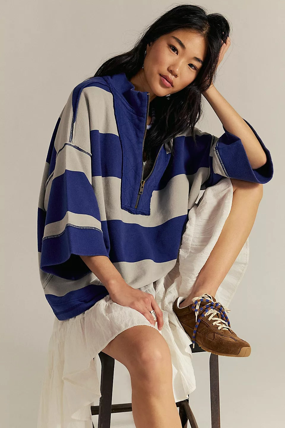 Free People We The Free Seaside Funnel Pullover Top