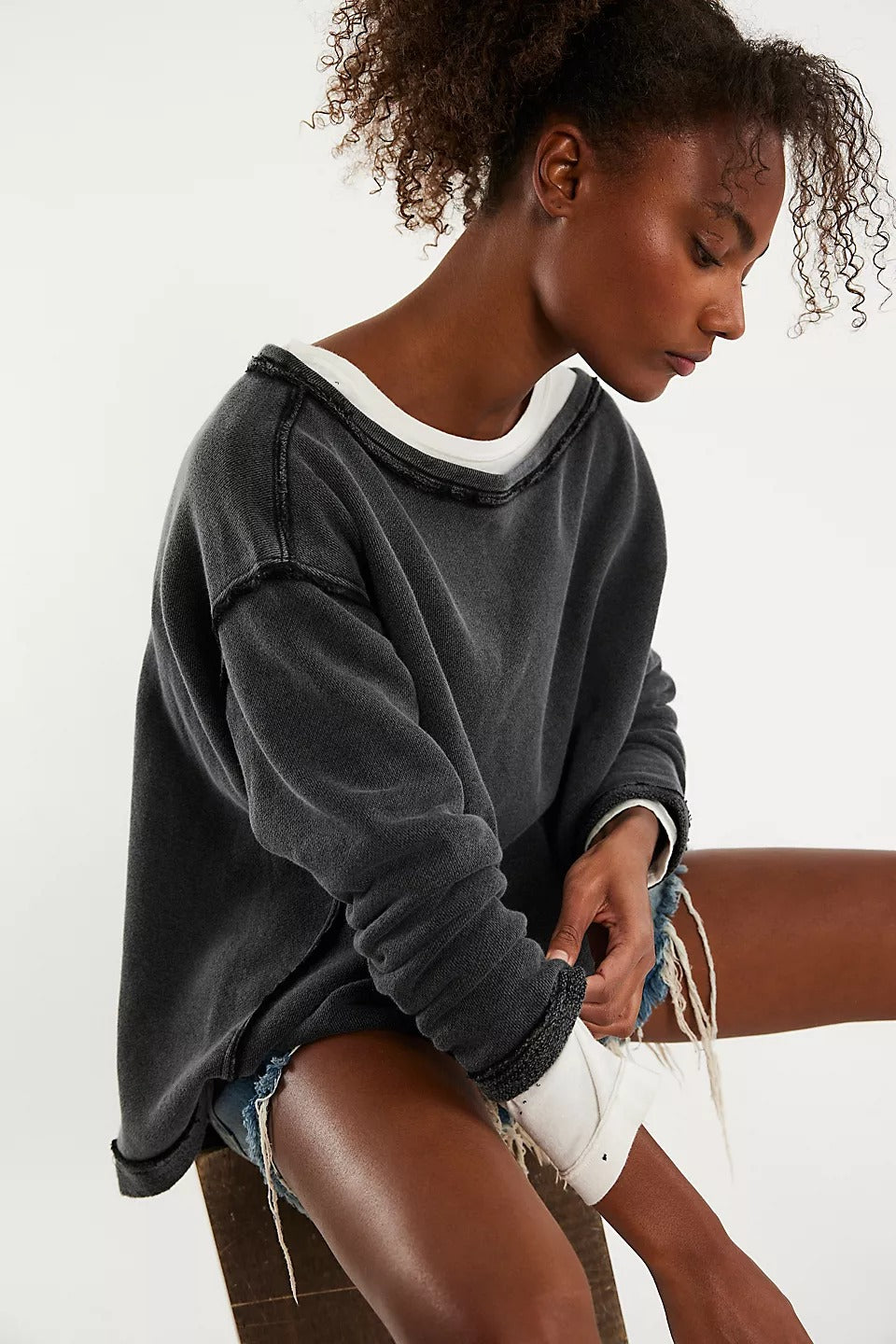 Free People Conrad Pullover Sweatshirt Top