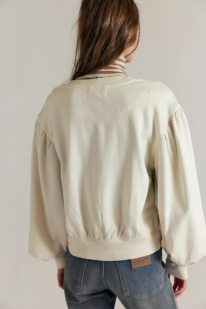 Free People Okayyy Sweatshirt Bomber Jacket Top