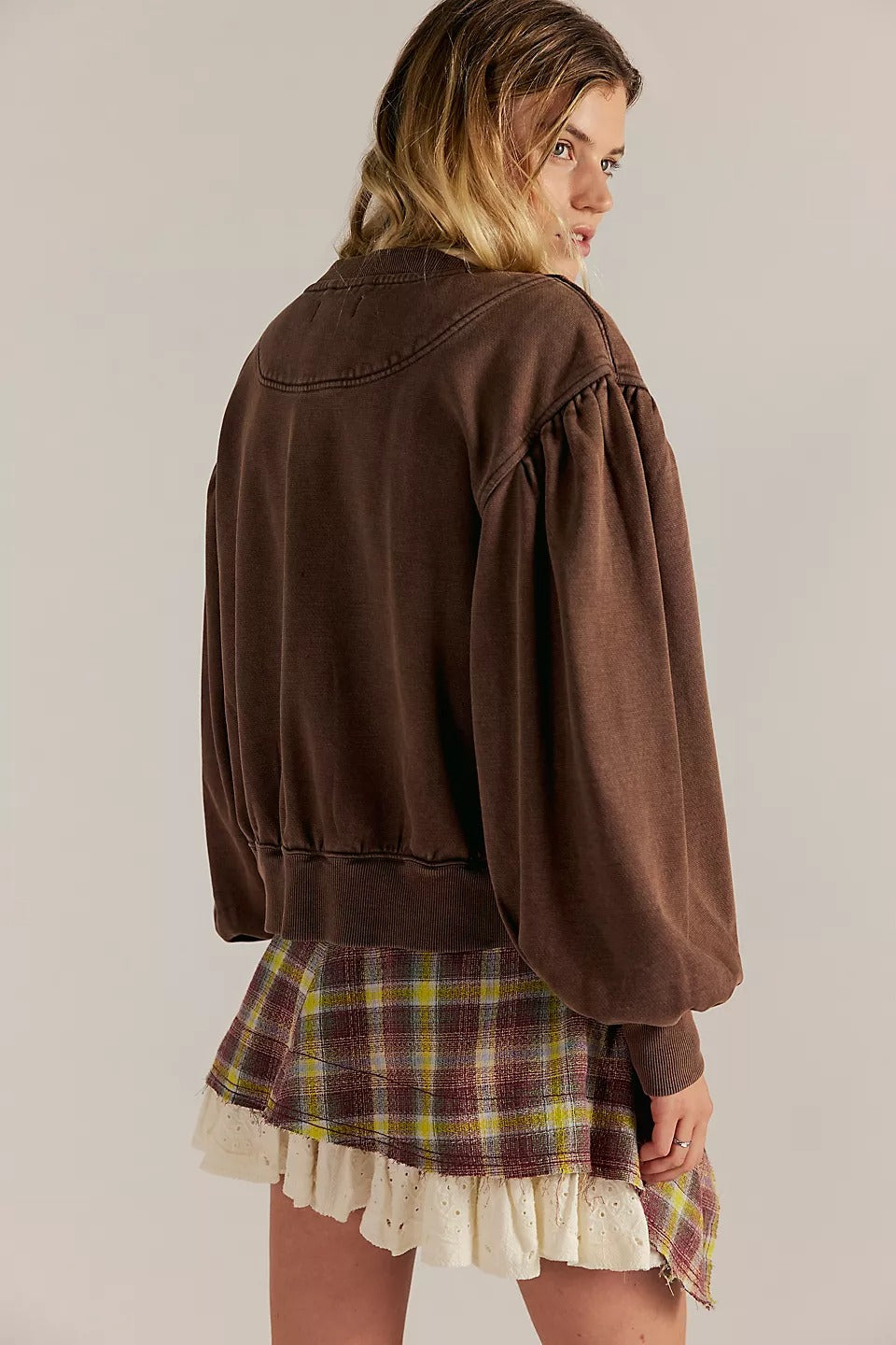 Free People Okayyy Sweatshirt Bomber Jacket Top