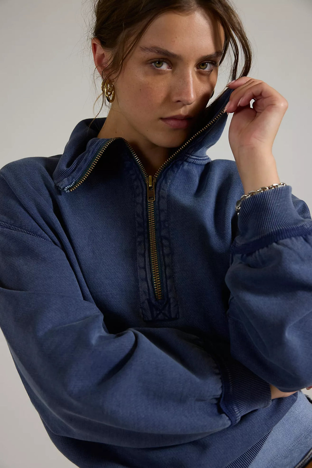 Free People We The Free Parker Half-Zip Pullover Sweatshirt