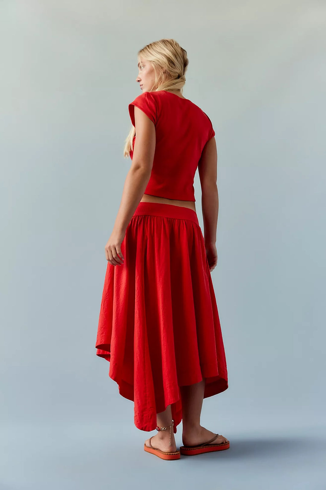 Free People Free-Est Annette Baby Tee Midi Skirt