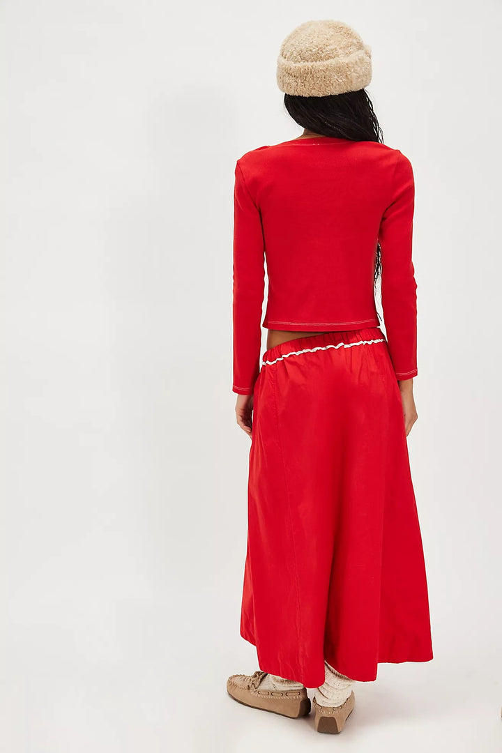 Free People Candy Cane Lane Women's Midi Skirt
