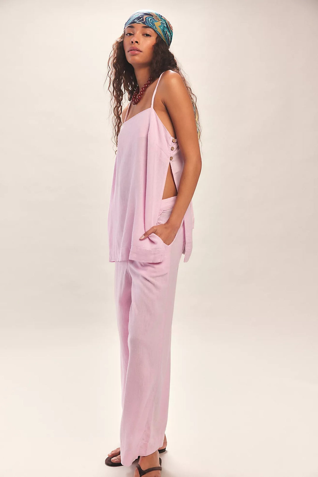 Free People Free-est Sightseer Linen Cami Tunic Top