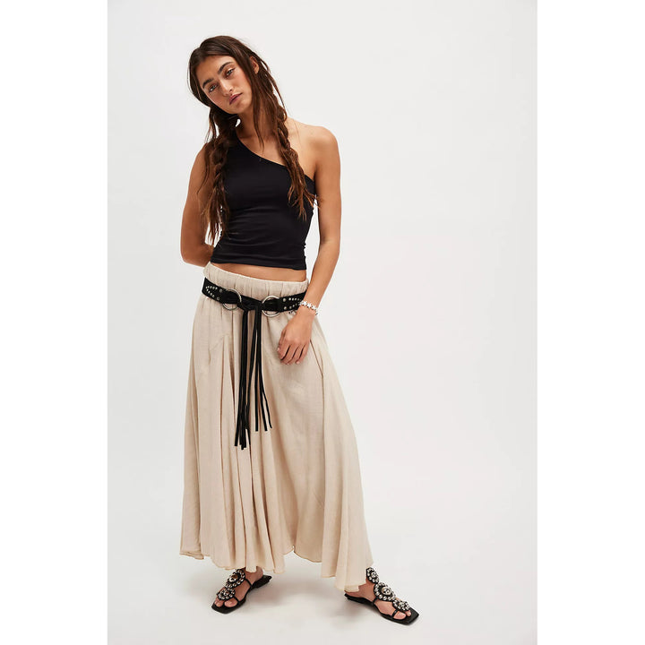 Free People Madras That Solid Linen Maxi Skirt