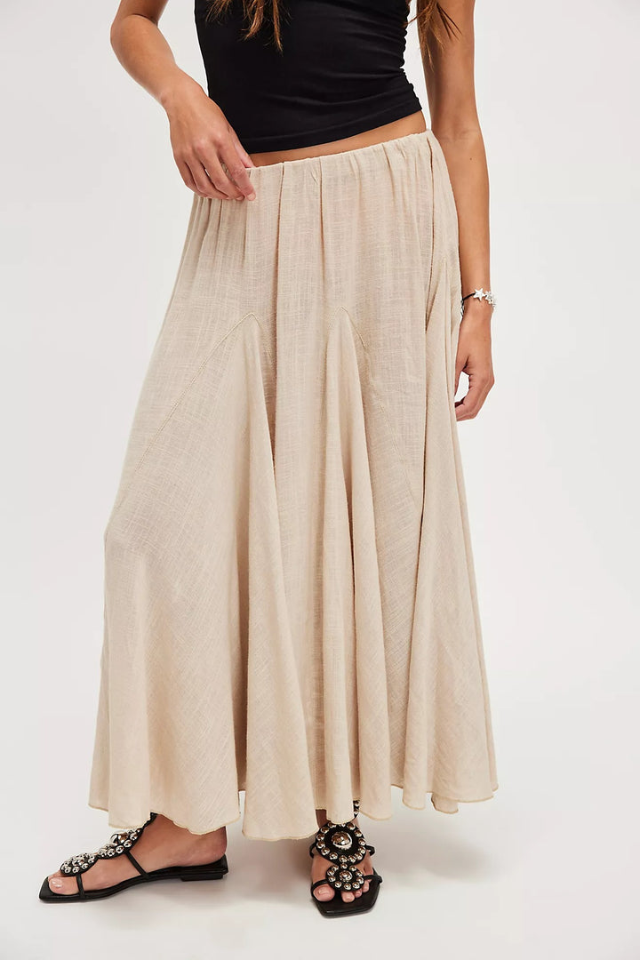 Free People Madras That Solid Linen Maxi Skirt