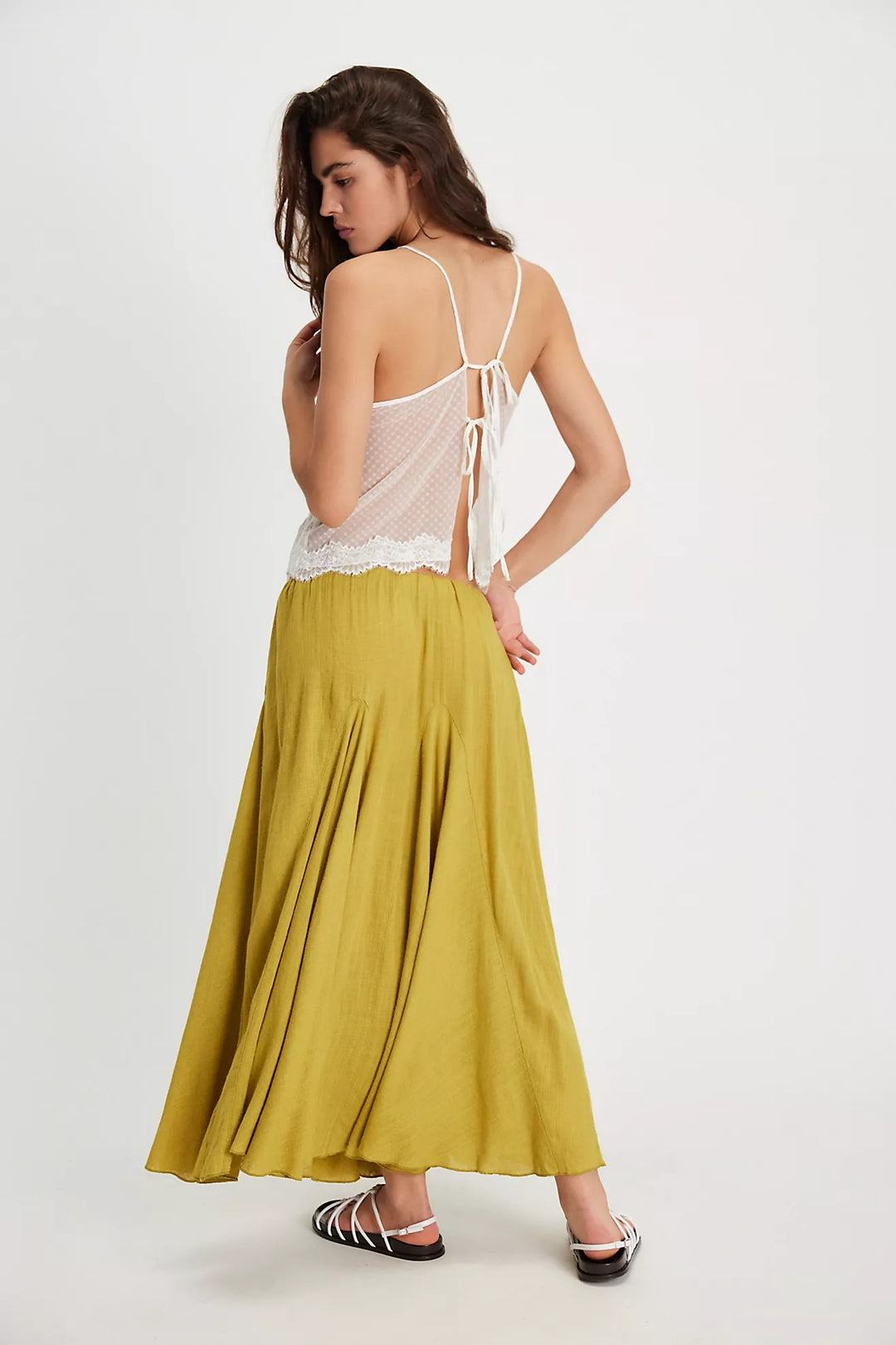 Free People Madras That Solid Linen Maxi Skirt