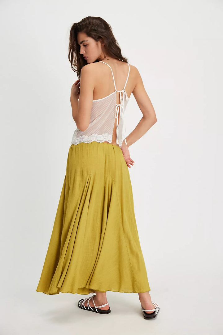 Free People Madras That Solid Linen Maxi Skirt