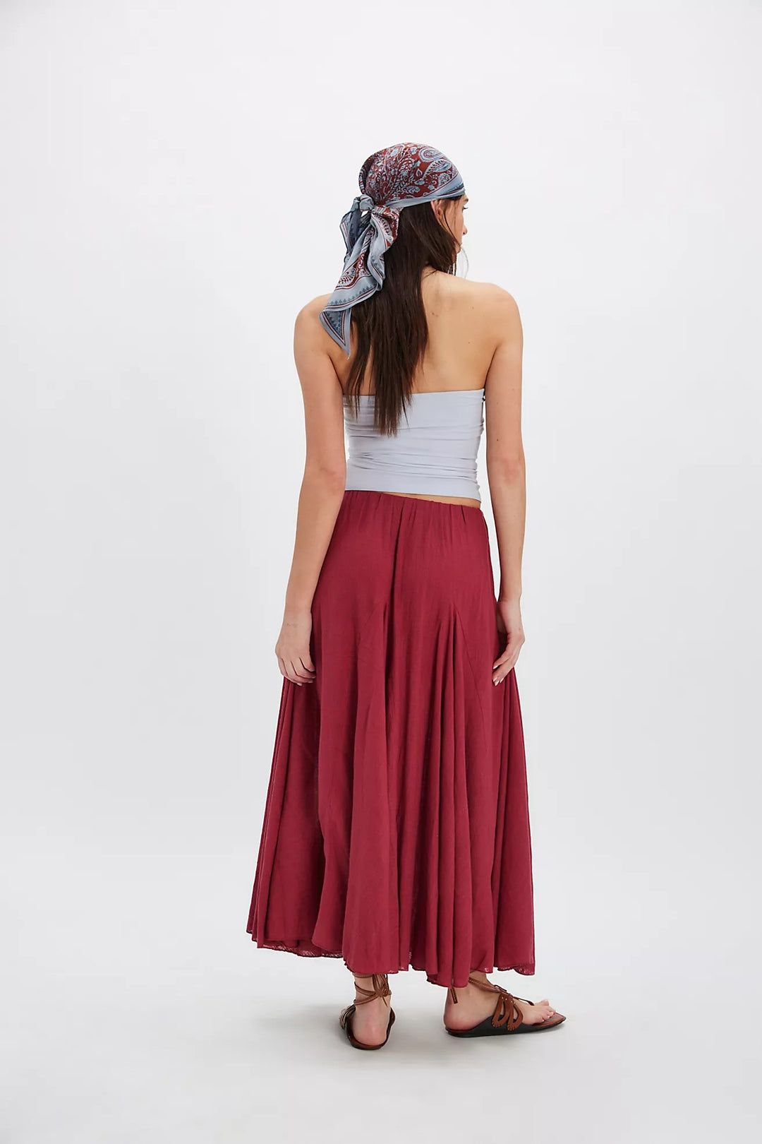 Free People Madras That Solid Linen Maxi Skirt