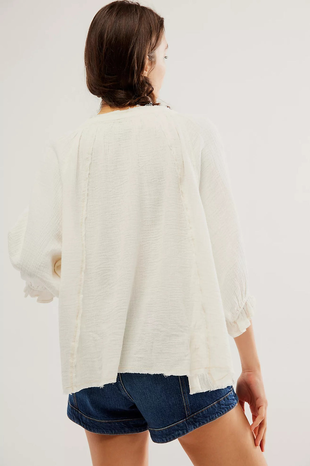 Free People We The Free Lucy Solid Shirt Blouse Top