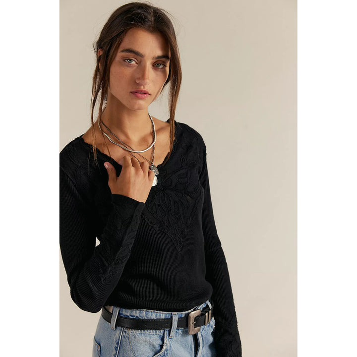 Free People Butterfly Cuff Blouse Top