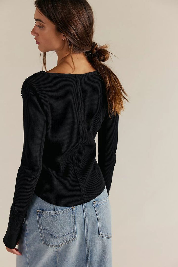 Free People Butterfly Cuff Blouse Top