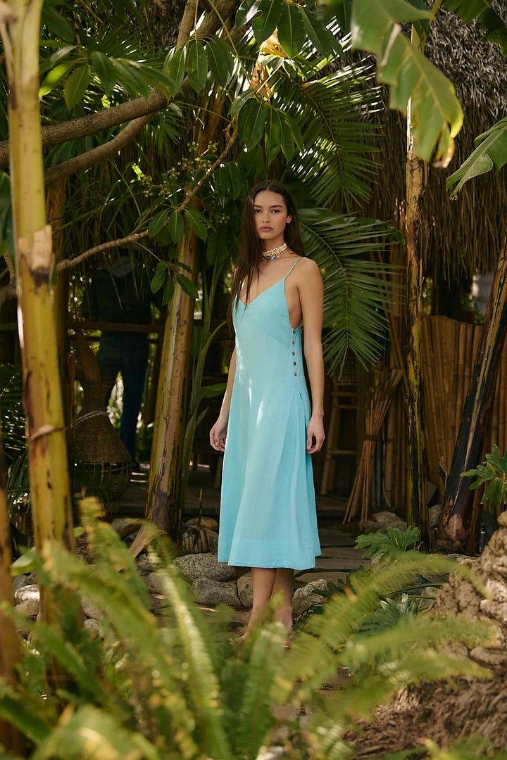 Free People Free Est Emmers Linen Midi Slip Dress