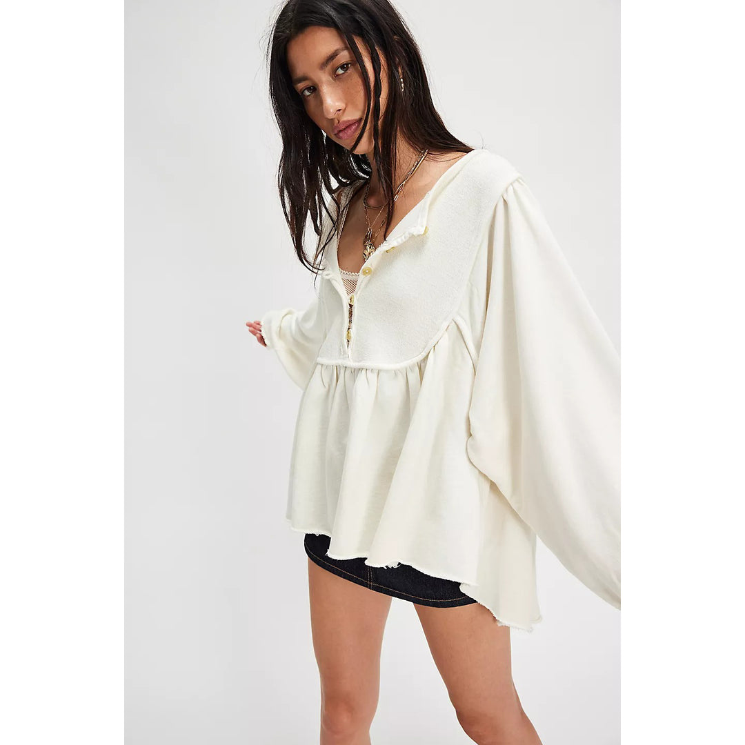 Free People About A Girl Pullover Sweatshirt Top