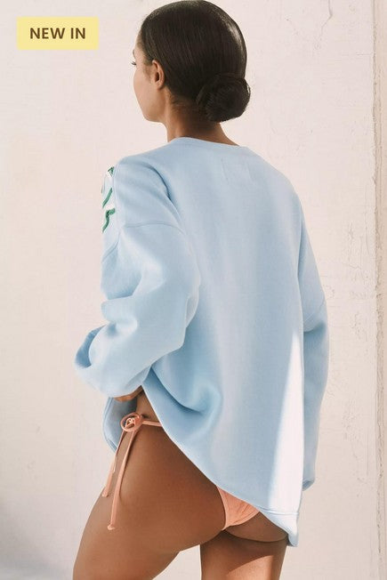 Anthropologie Celandine Embellished Crew-Neck Sweatshirt Top