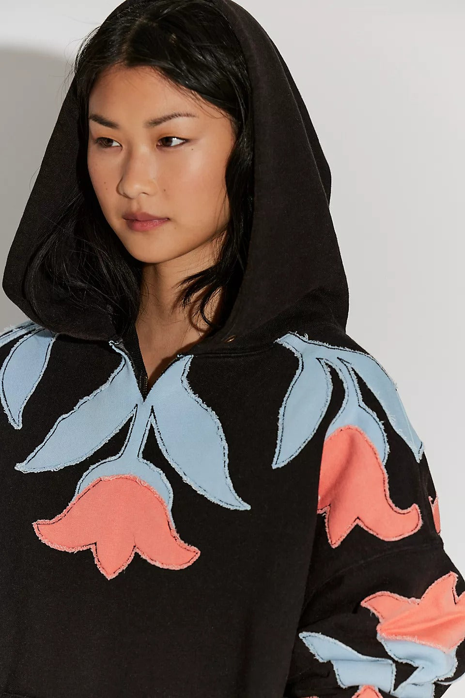 Free People We The Free it's a Vibe Flowers Hoodie Sweatshirt Tunic Top