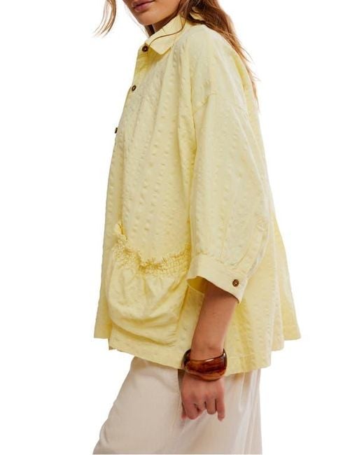 Free People Free-Est Just Like Me Seersucker Shirt Tunic Top