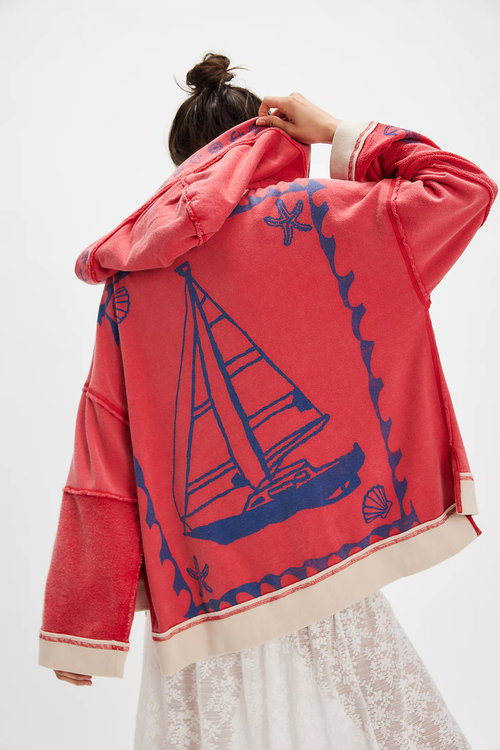 Free People We the Free Seashell Cardi Cropped Jacket Top