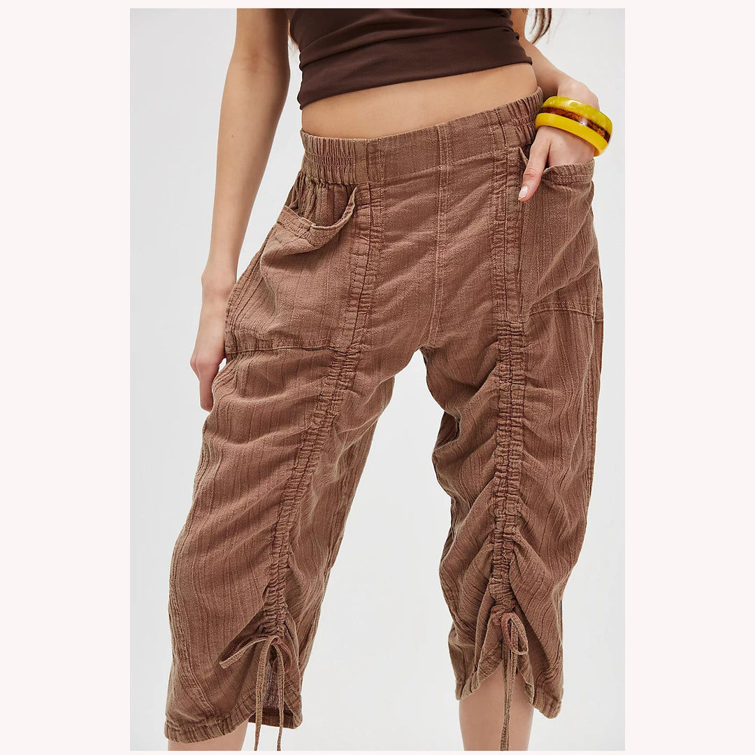 Free People Gianna Ruched Gaucho Pull-On Pants