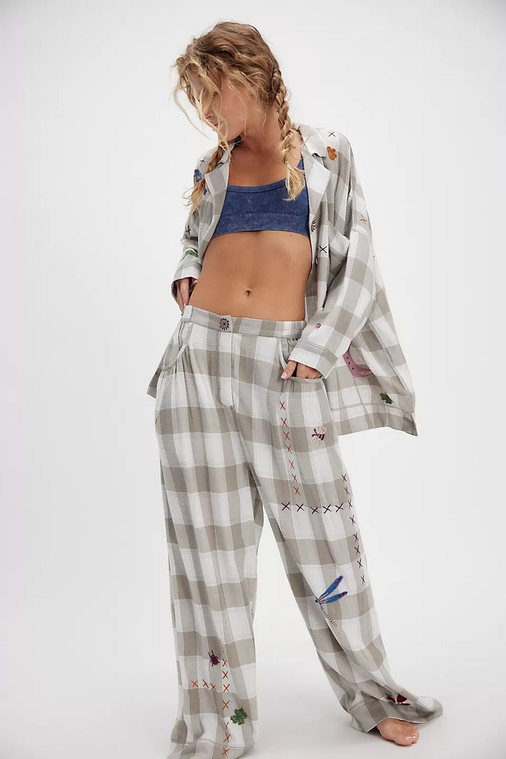 Free People Intimately Garden Party PJ Shirt Tunic Top