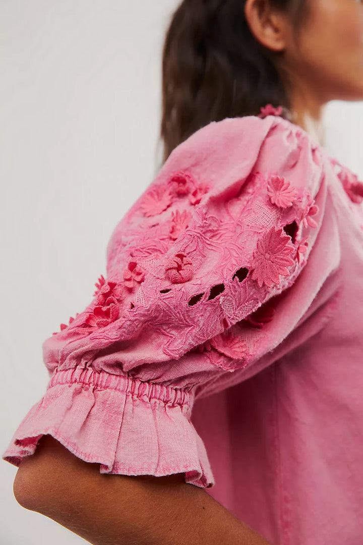 Free People Sophie Embroidered Blouse top