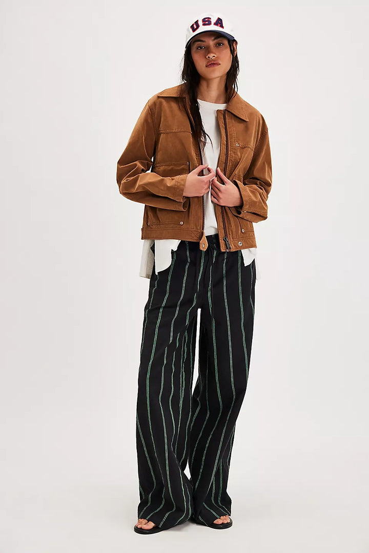 Free People Hudson Canyon Textured Striped Pants