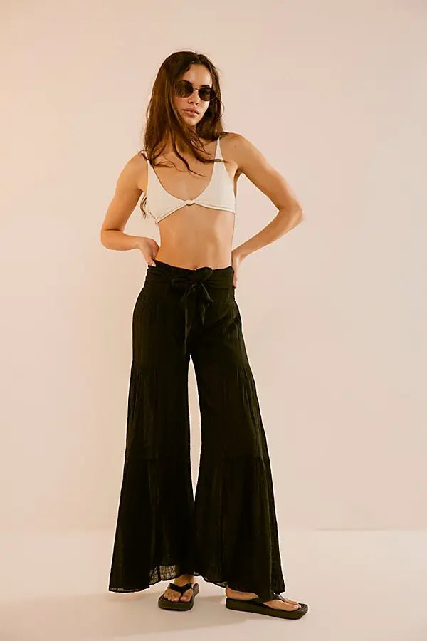 Free People FP One Good Day Wide-Leg Trousers Pants