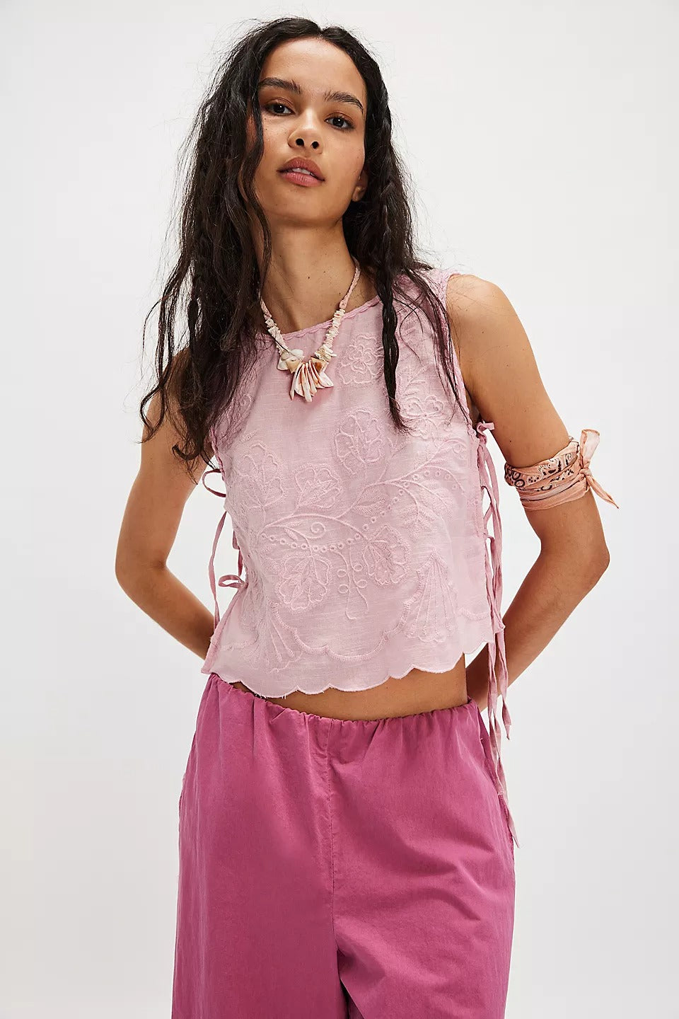 Free People Faded Gardens Tank Cropped Top