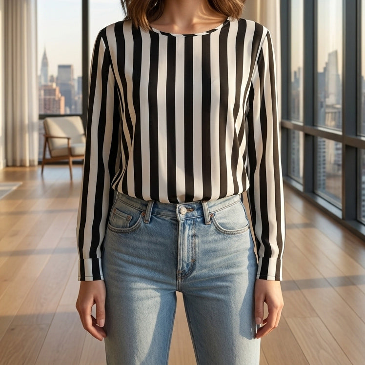 Posse Striped Printed Tunic Top