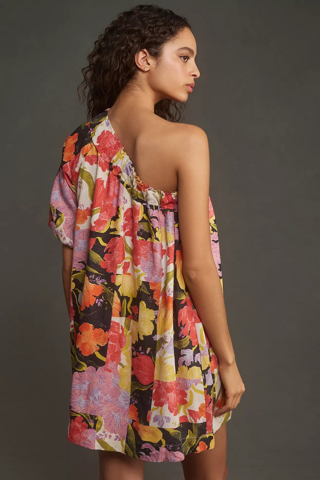 Anthropologie Yukiko Noritake One-Shoulder Mini Shift Dress