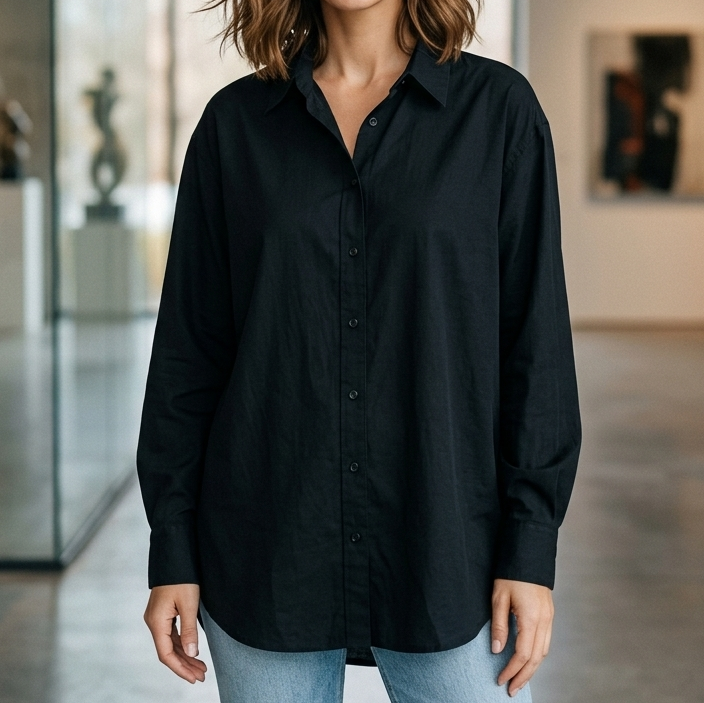 Nili Lotan Solid Buttondown Shirt Tunic Top