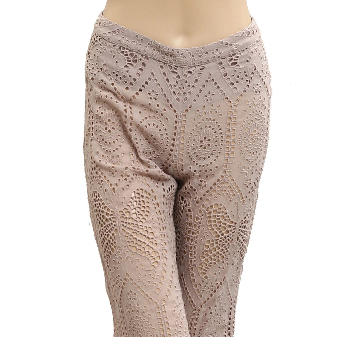Odd Molly Anthropologie Eyelet Embroidered Pants