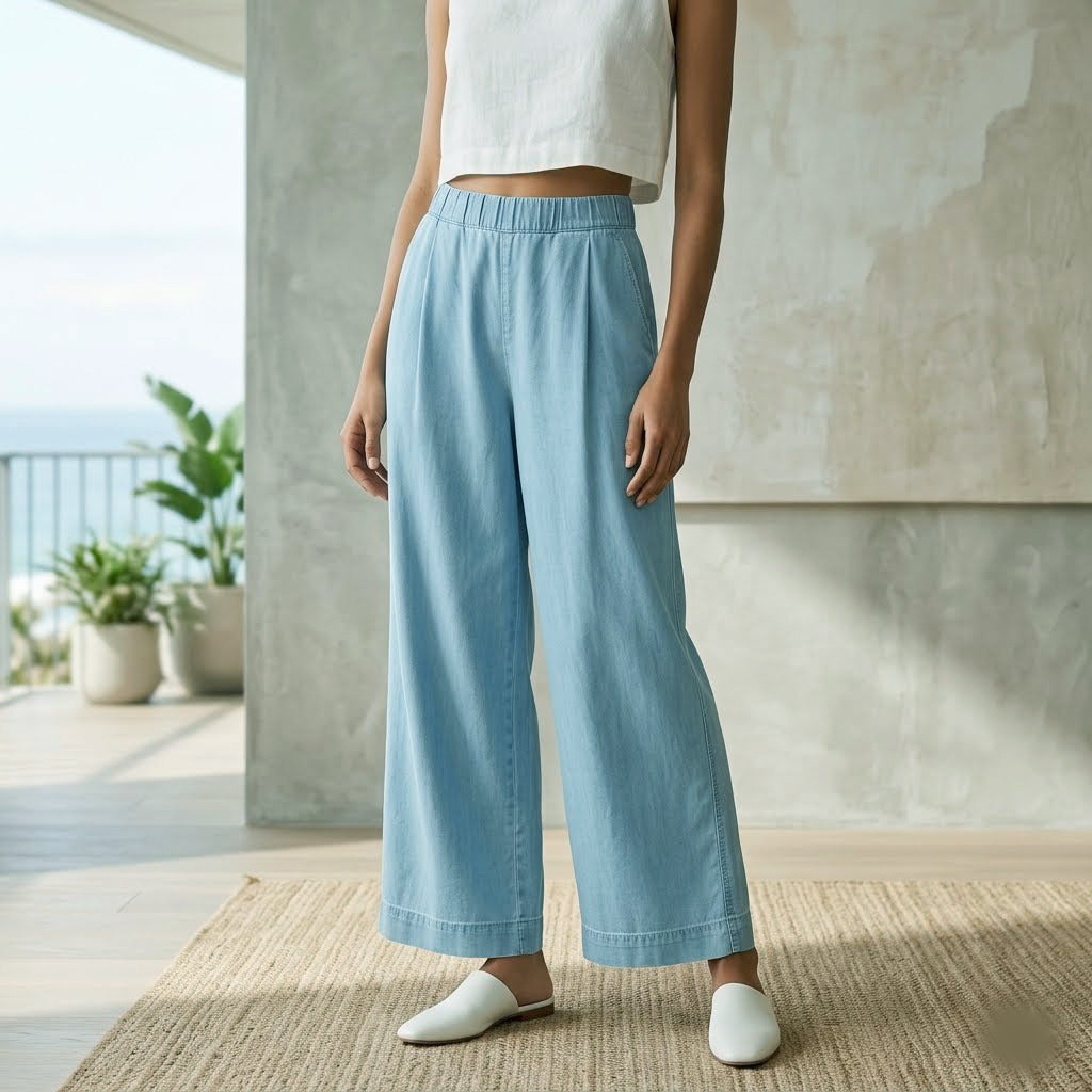 Free People Women's Wide-Leg Drawstring Trouser Pants